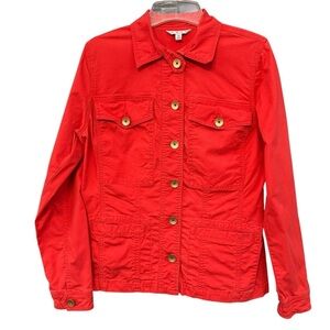 Cabi Salmon Pink Ruffle Back Utility Jacket Women’s Medium